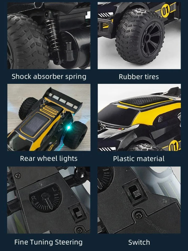New 2.4g Rc Car High-Speed Off-Road Climbing Drift 4wd Trucks Model cool lights RC Vehicle Wear Resistant Type Toy Gift For Kids 5