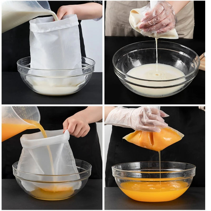 Reusable Mesh Nut Milk Bag - Fine Filter for Straining and Cold Brew