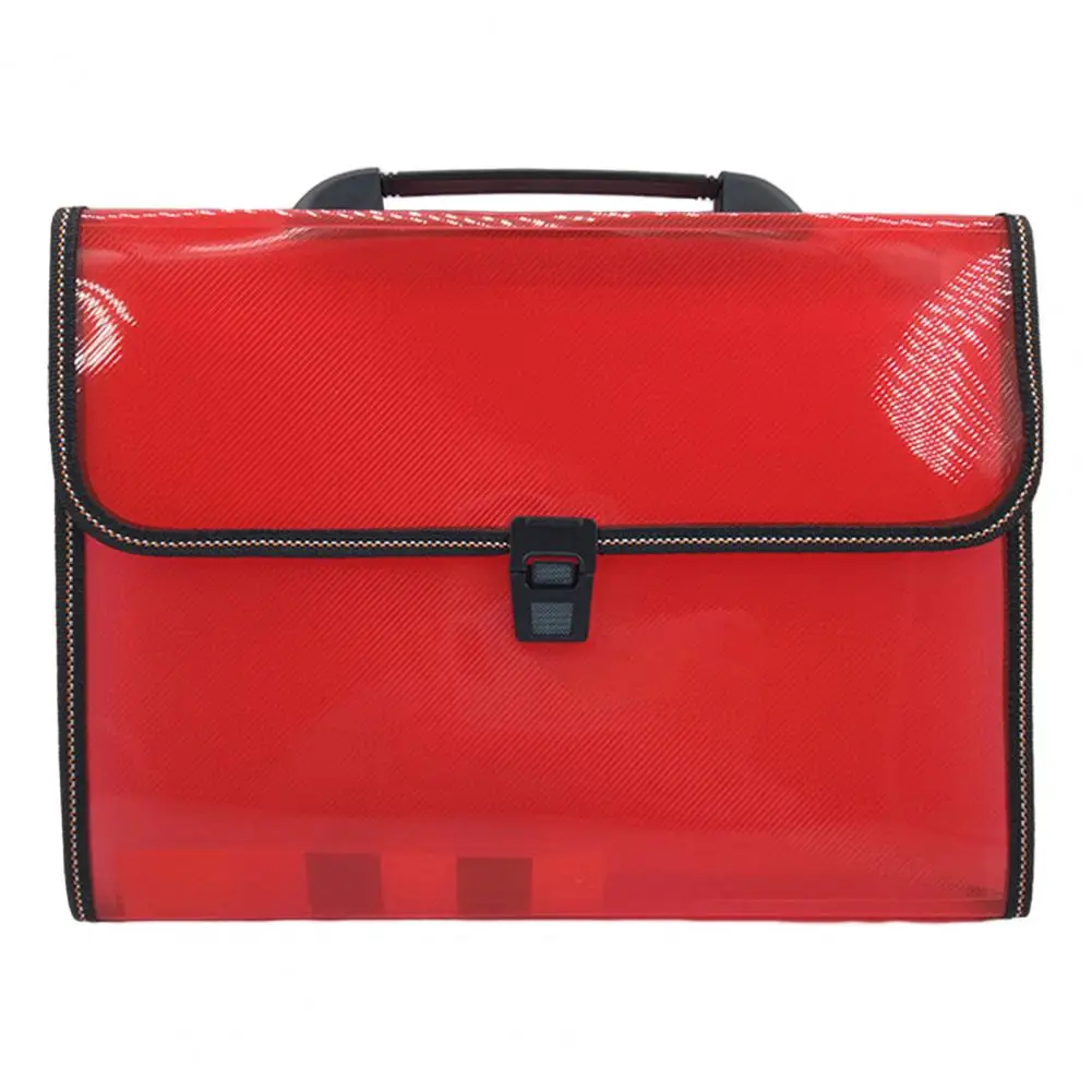A4 File Folder Multi-layers 13 Pockets Buckle Handle Paper Document File Organizer Bag School
