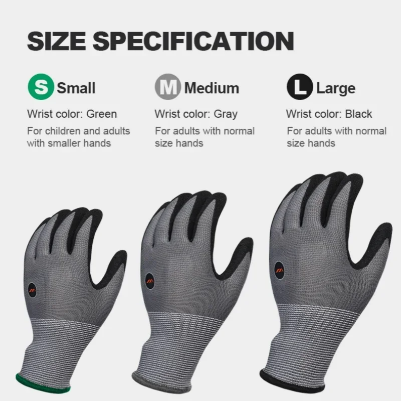 JIMIHOME Gardening Gloves Rose Pruning Proof Gloves Breathable Rubber Coated Gloves for Digging Planting Garden Tools 6