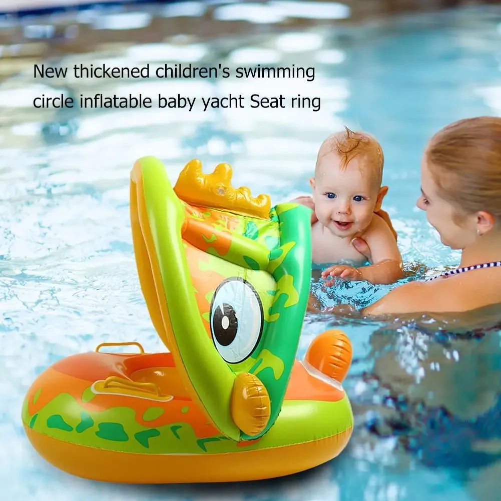 Inflatable Swim Ring Baby PVC Floating Sunshade Seat for Kids Children Pool Bathtub Beach
