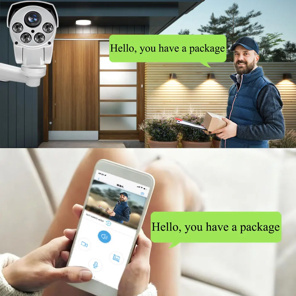 Telecamera IP di sicurezza 4K 8MP SONY415 POE 5MP 5X 10X Zoom ottico Autofocus Audio Tracciamento umano IR 50m Versione notturna con scheda SD - immagine 4