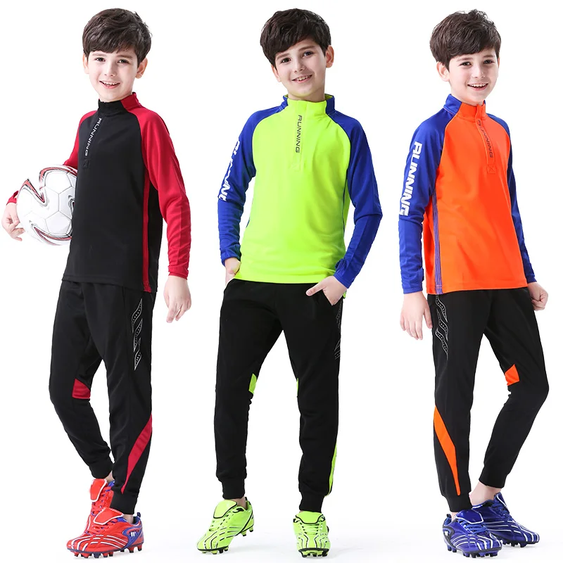 Kids Football Tracksuit Warm Fleece Soccer Sportswear Long Sleeve Soccer Tracksuit Sweatshirt Running Jogging Jacket For Boy boys soccer tracksuit