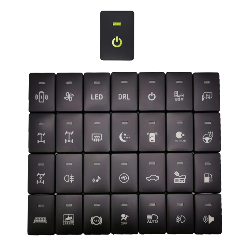 1 шт., автомобильная Зеленая лампа для обогрева, парковочный радар, рулевое колесо, кнопка включения противотуманных фар для Toyota Prado150 200 Cruiser