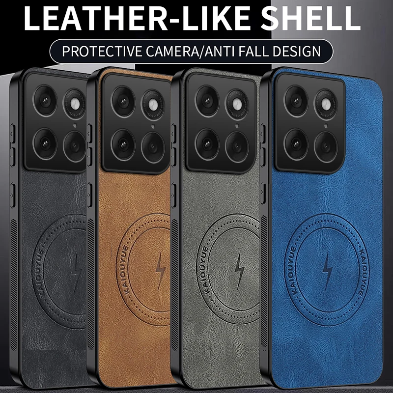 MagSafe Magnetic Napa-Textured Silicone Leather Phone Case