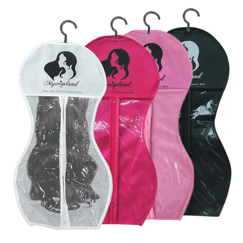 Wig Storage Bag With Hanger Dustproof Portable With Zipper Wig Showcase Bag Foldable For Multiple Wigs & Accessories Unisex