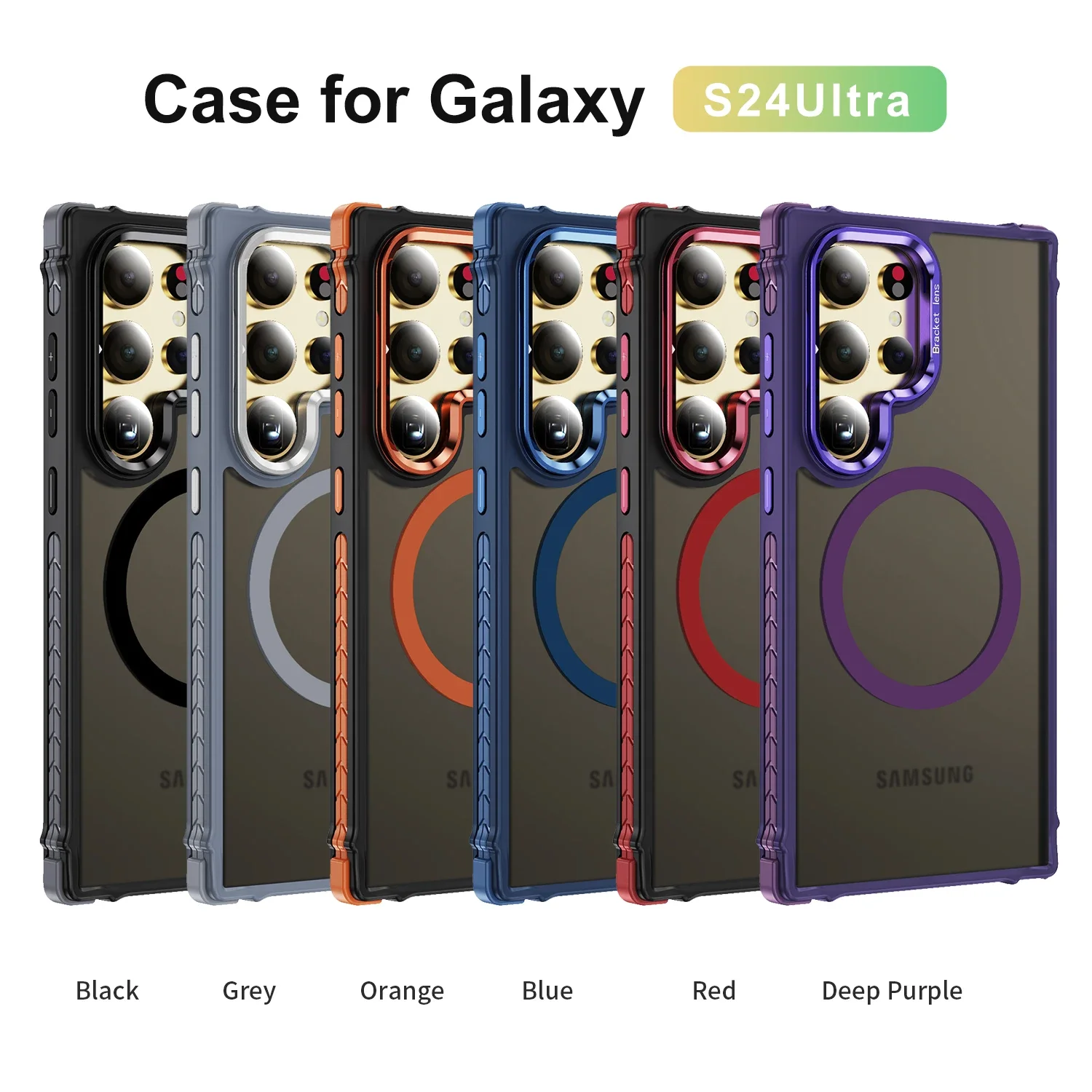 Magnetic Metal Lens Bracket Matte Finish Case with Skin Feel