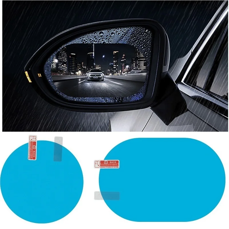 Car Truck Rearview Mirror Rain-proof Film Waterproof Anti-fog Mirror Stickers 2Pcs For All Sizes Car Window Rain Protector car window tint film