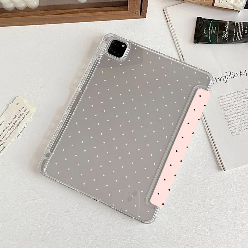 Chic Black Polka Dot Trifold Tablet Case
