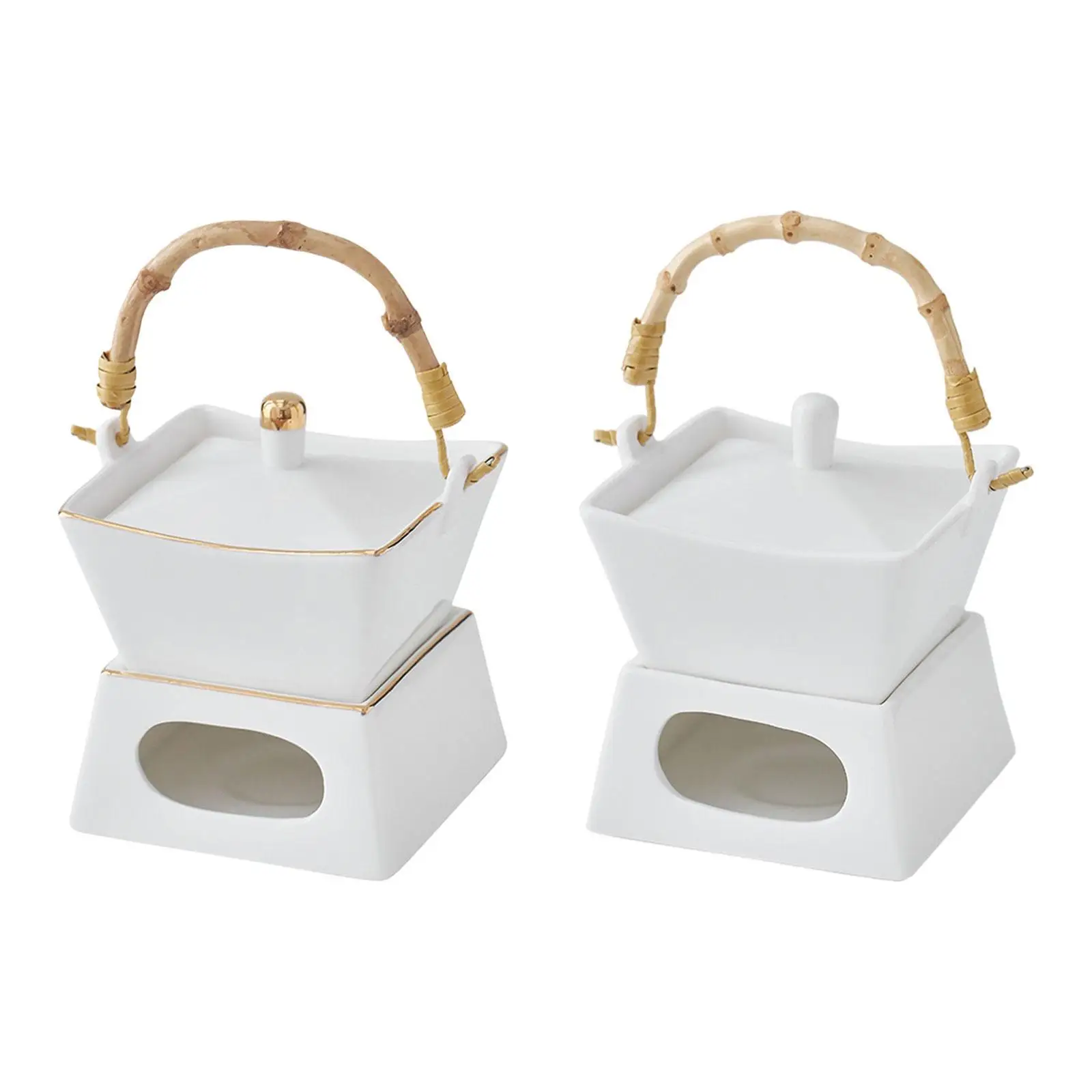 Fondue Pot Set for Chocolate And Cheese with Porcelain Melting Bowl