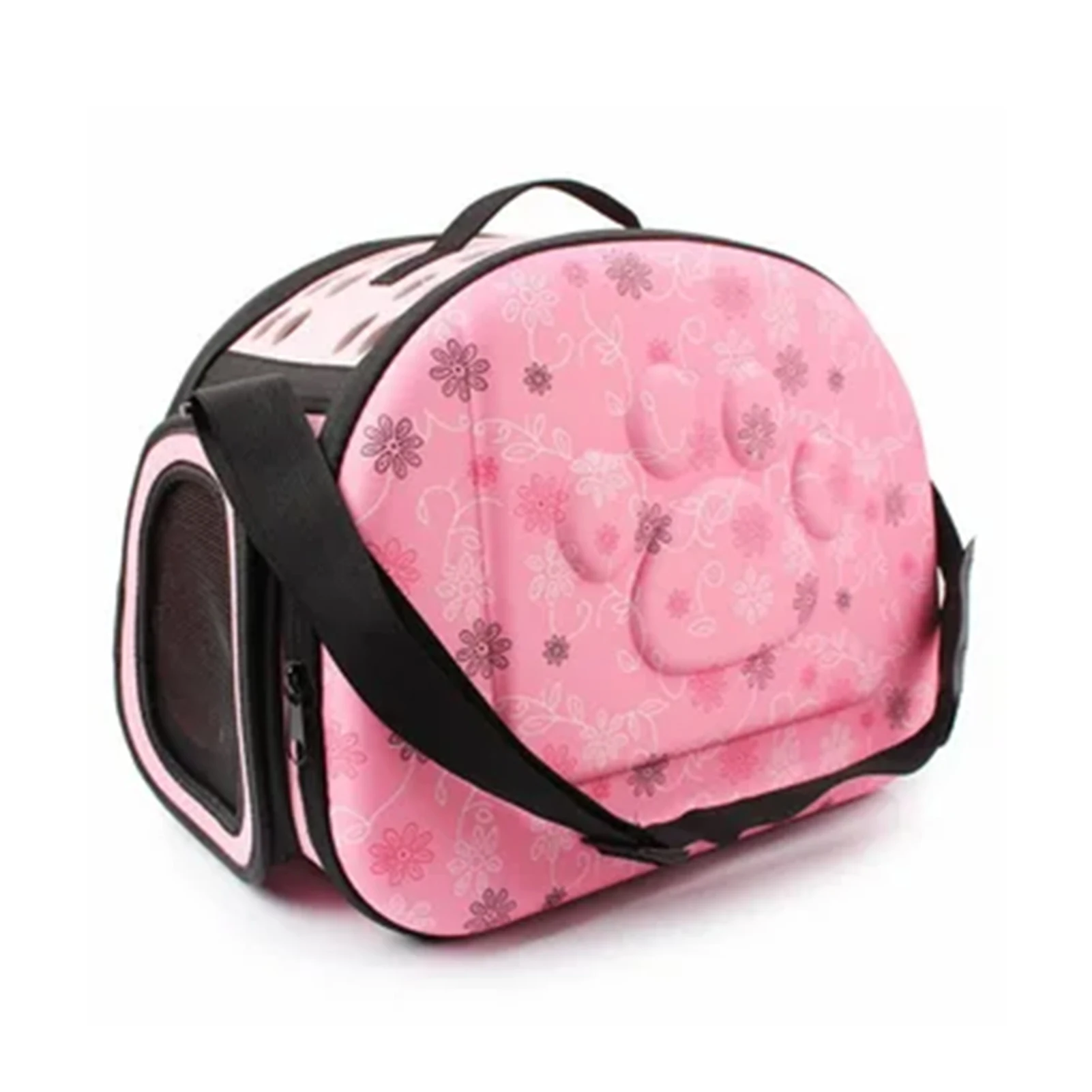 Travel Pet Bag Cat Flower Carriers Bags Breathable Pink Folding Small Dog Outdoor Shoulder Bag Folding Cats Carrying