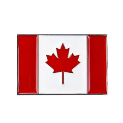 Patriotic Canada National Flag Maple Leaf Red White Geometry Rectangle Zinc Alloy Belt Buckle 4cm Width Loop Clasp DIY Accessory