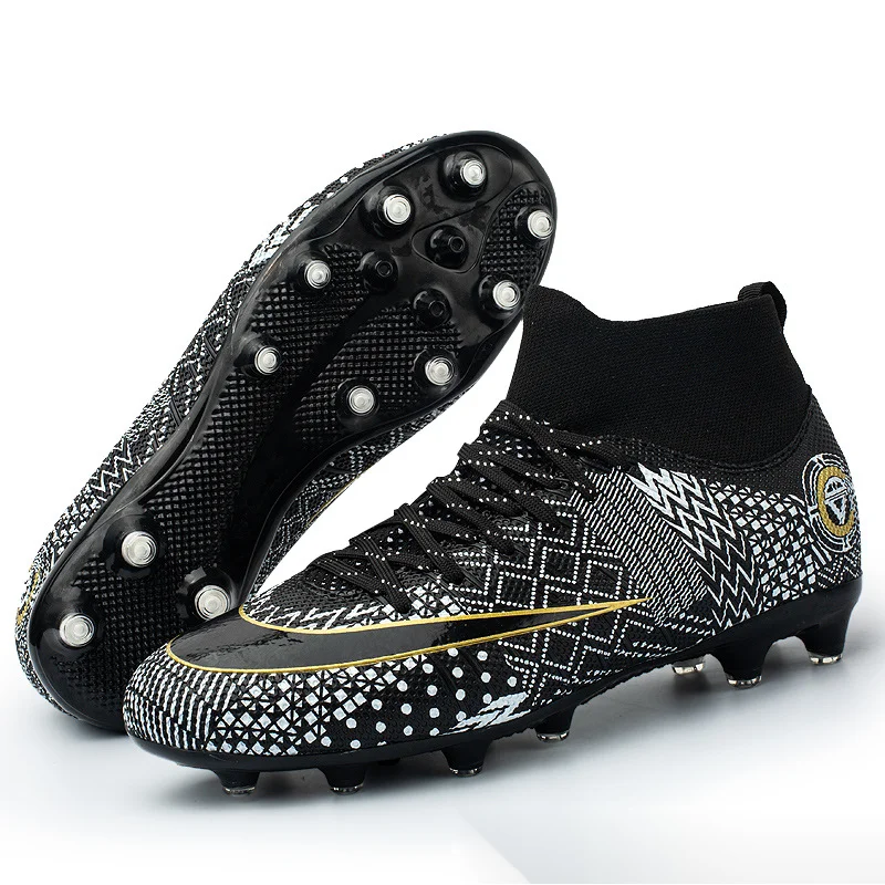 Scarpe da calcio per ragazzi, da competizione e da allenamento, in erba sintetica, con suola alta, per studenti, unghie lunghe e rotte, colore mandarino_voghion.com