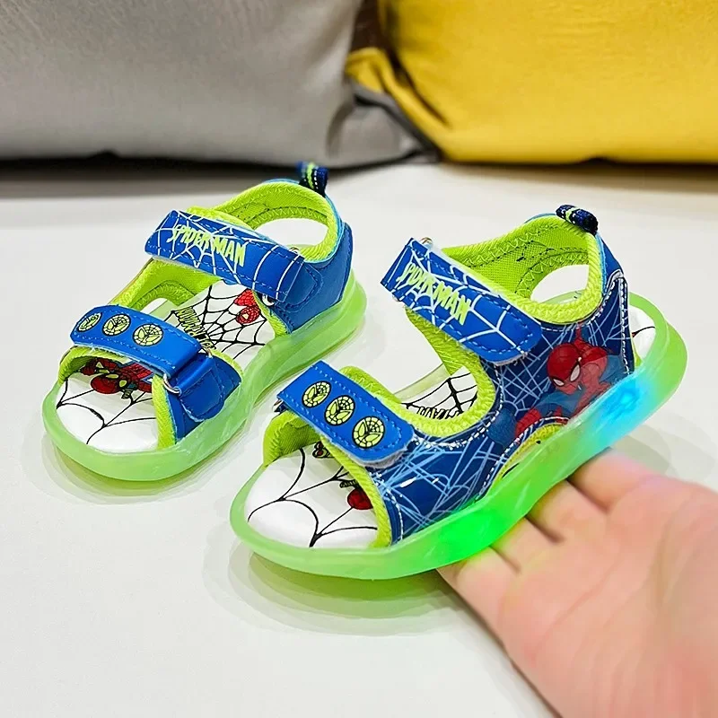 New Disney boys Spider-Man cute Sandals shoes non-slip soft bottom sports shoes for girl gift