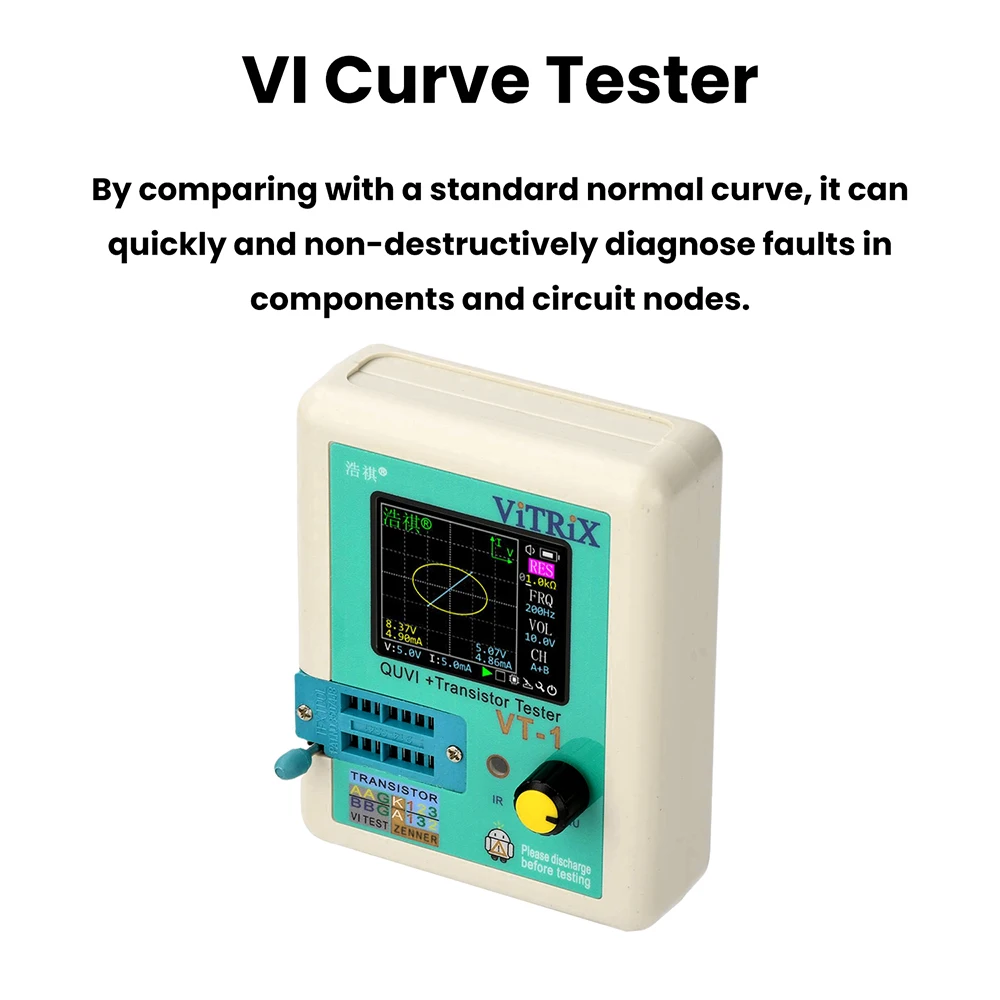 VT-1 160x128 TFT Multifunktions-VI-Kurventester Tragbarer Transistortester für Elektronische Bauteil-Fehlerdiagnose DC 0-12V – Detail 7