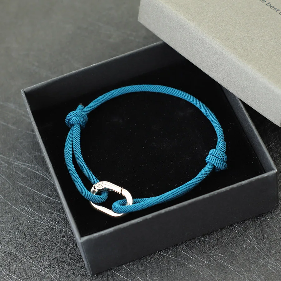 Minimalistisches Milan-Seil-Armband für Männer und Frauen, verstellbar, silberfarben, abnehmbare Schnalle, Glücksbringer, roter Faden, Paar, Freizeit-Joias – Detail 7