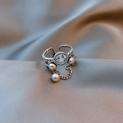 New Popular Cross Chain Opening Adjustable Punk Hip Hop Combination Ring Korean Fashion Temperament Men and Women Trend