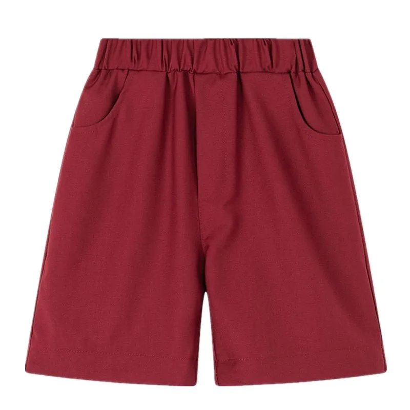 Boys Summer Casual Shorts School Uniform Formal Kids Elastic Waist Sport Short Pants 2-15 Years