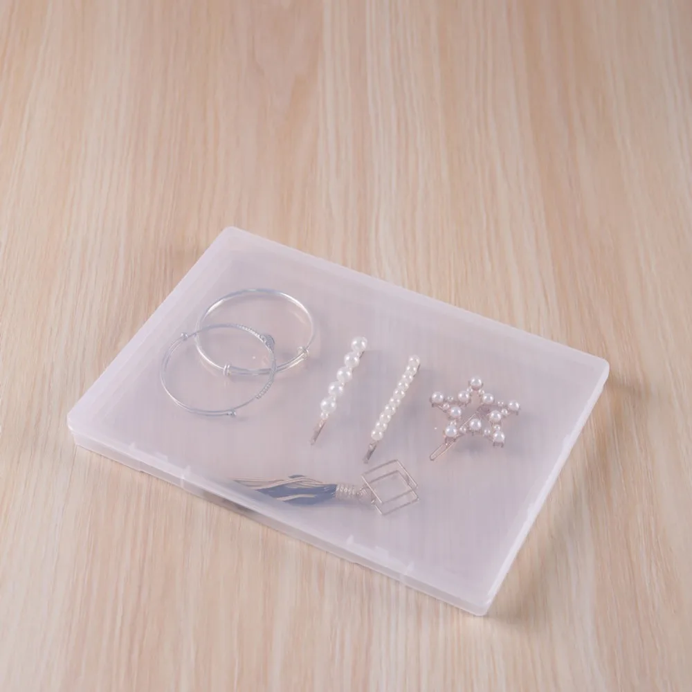 

Container Case Rectangular Plastic Clear Storage Box Durable Eco-friendly Transparent Flat Wear-resistant Table Organizer