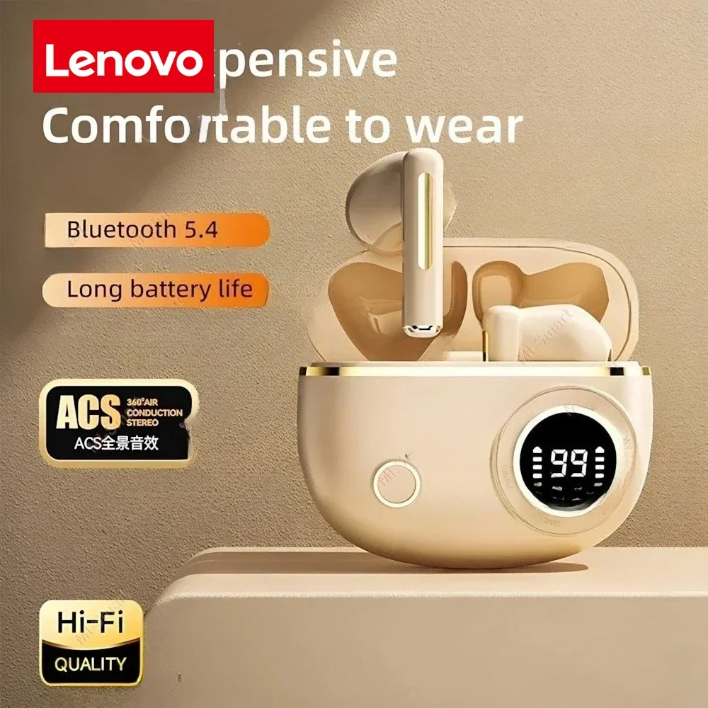 Lenovo True Wireless In-Ear Headphones Balanced Armature Sleek Design Comfortable Fit Premium Sound Gaming Earphones for Sport