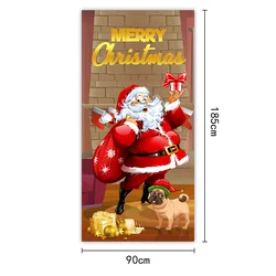 Festive Holiday Tapestry Door Cover - Decorative Hanging Cloth for Christmas and New Year Celebrations (12)