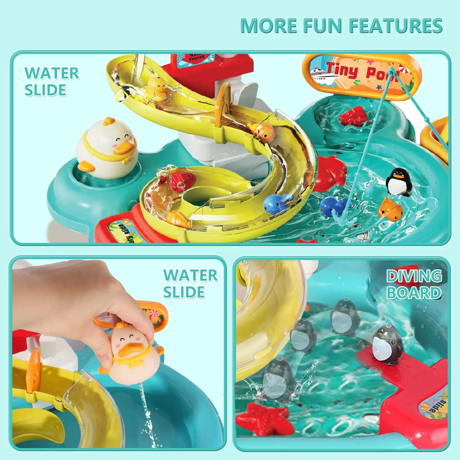 Kitchen Toys Pretend Kitchen Sink Toys Play Sink Running Water Toy Kid Dishwashing Basin Interactive Fishing Set Role Play Game Kitchen Cleaning Food Gift