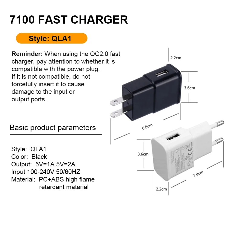 Κοντινή άποψη σύνδεσης φορτιστή με συμβατότητα EU και US