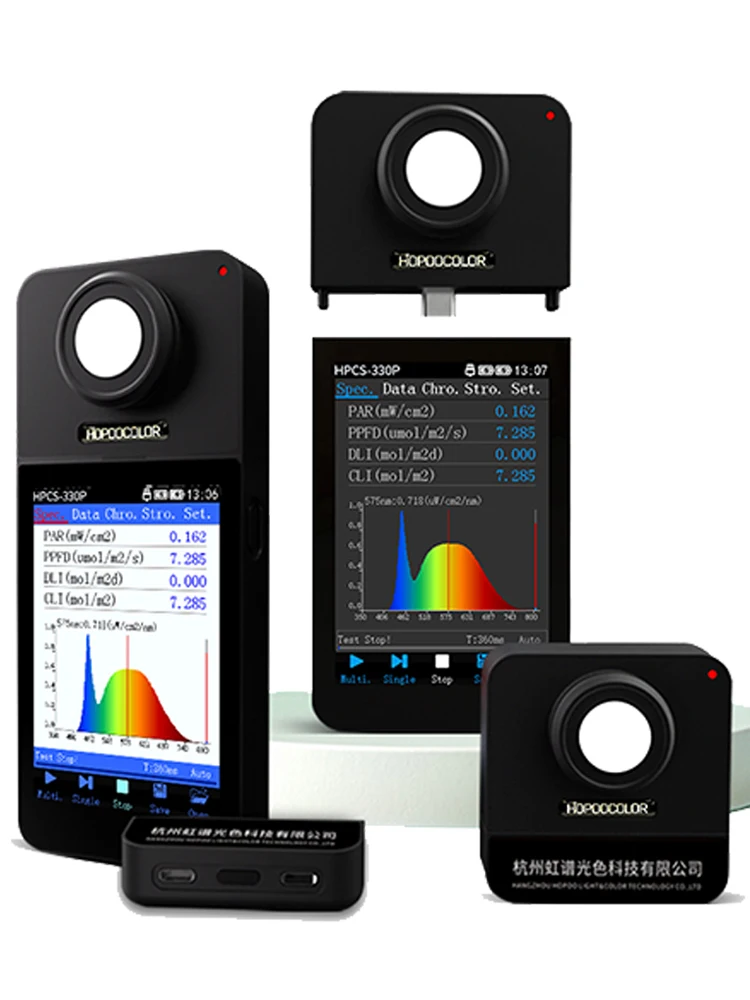 Hopoocolor HPCS310P HPCS-330P 350-800nm Light Spectrometer PPAR PPFD Light Spectrum Meter Wireless