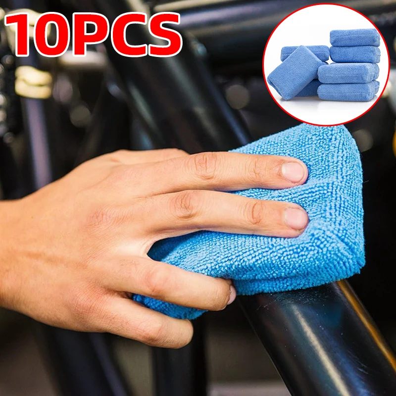 

Blue 10PCS Car Microfiber Sponge and Cleaning Pad, Perfect for Easy Wax, Sealant Plating Polishing Cleaning Tool