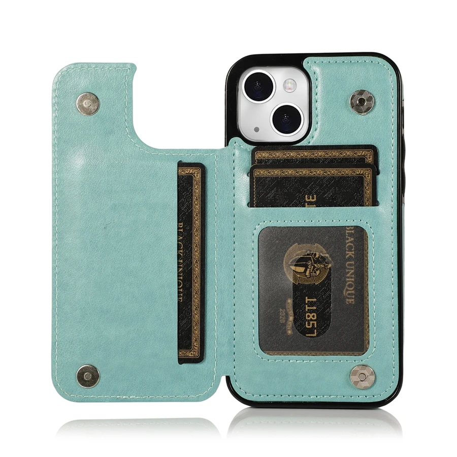 Wallet Datura Double Buckle Magnetic Flip Leather Case For iPhone 15 Pro Max 14 Plus 13 Mini 12 11 SE 2022 X XS XR 8 7 6 6s