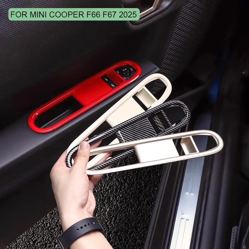 2Pcs ABS LHD Car Window Lift Button Panel Frame Cover Sticker for Mini ...