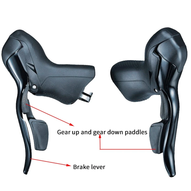 A74K-Bike Shifter Dual Control Levers 3 X 8 Speed Trip Shifters Road Bike Shift Lever Compatible For Shimano STI Lever Set