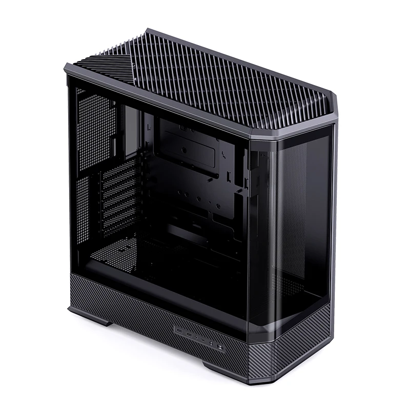 JONSBO D400 블랙 ATX 오션 뷰 섀시 컬럼리스 곡면 유리 듀얼 360 냉각 라디에이터 ATX 전원 공급 장치 10개 팬 포지션