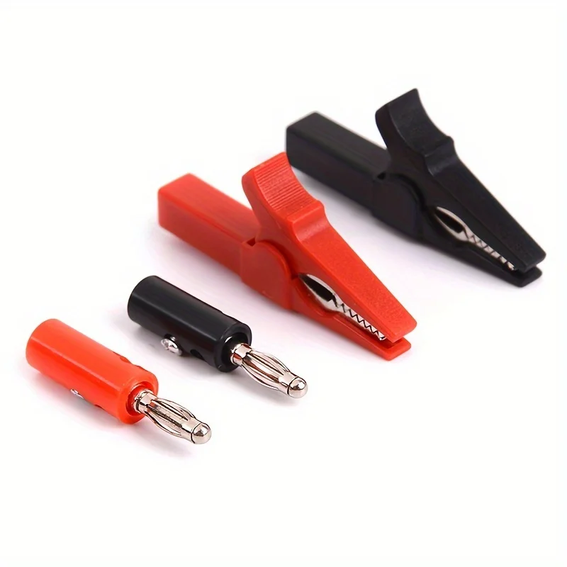 55mm Alligator clip 4mm banana plug test probe 4-piece set durable rubber red and black