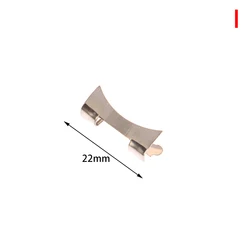 Stainless Steel Flat Curved End Watch Strap Connector - Metal Band Link Connector (22MM Silver)