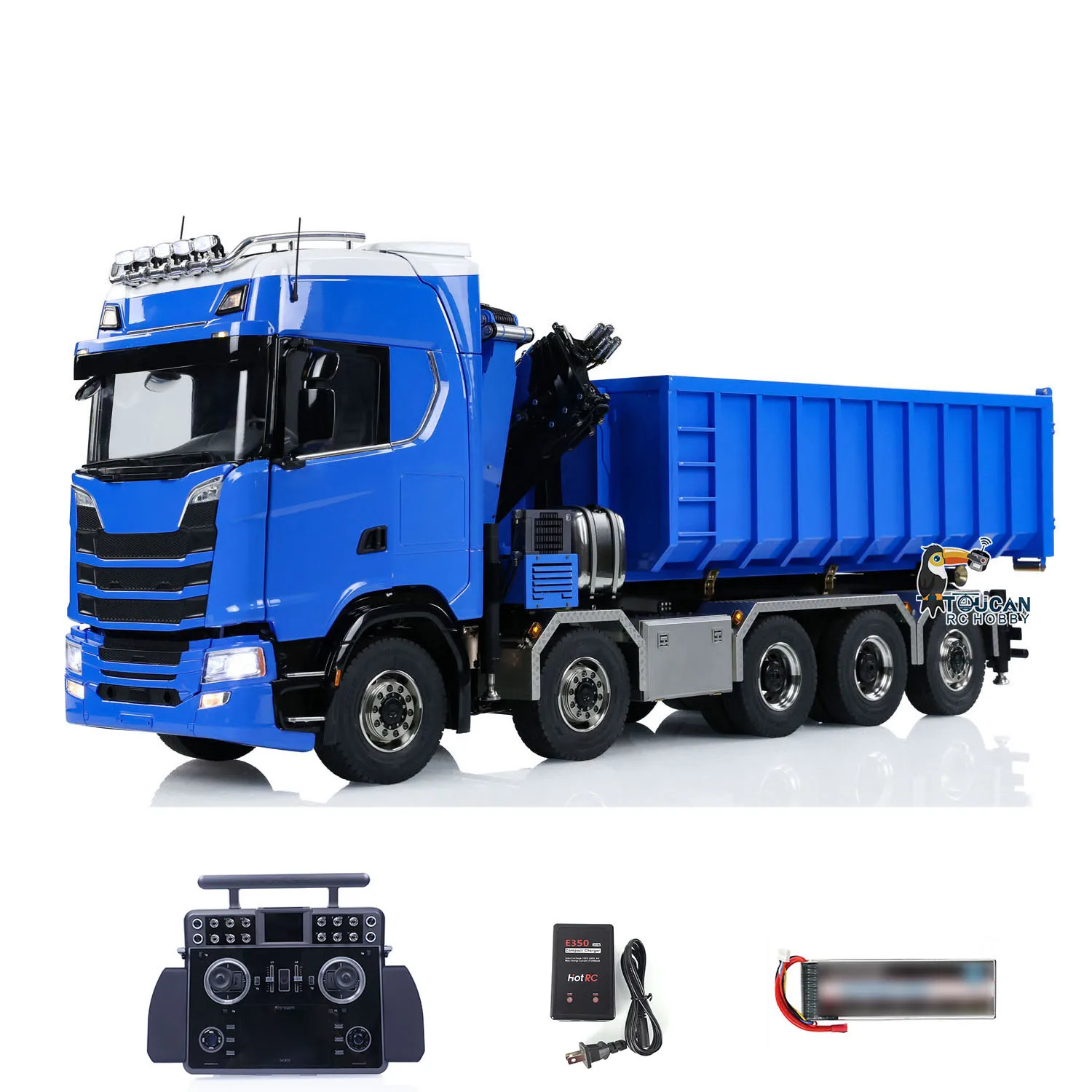 Toy 1:14 10x10 770S Metal Chassis Hydraulic Crane RC Dumper RTR Full Dump Truck Car Light Sound XELite Finished Vehicle for Boys 3