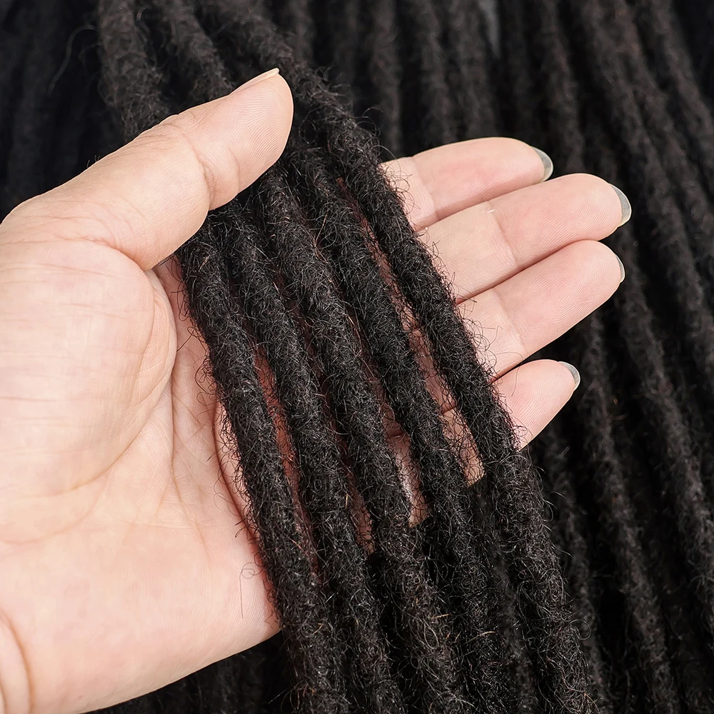 Estensioni Inter Loc in Capelli Umani Veri al 100% da 4-28 Pollici, Larghezza 0,6 cm, Dreadlock Completamente Fatti a Mano, 20 Ciocche per Uomini e Donne - immagine 3