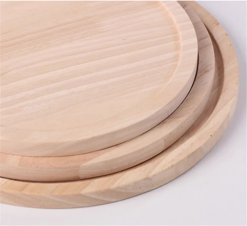 Description Picture 4 of itemWooden Pizza board Round with Hand Pan Baking Tray Stone Cutting Board Platter Pizza Bamboo Cake Bakeware Tools rejilla para