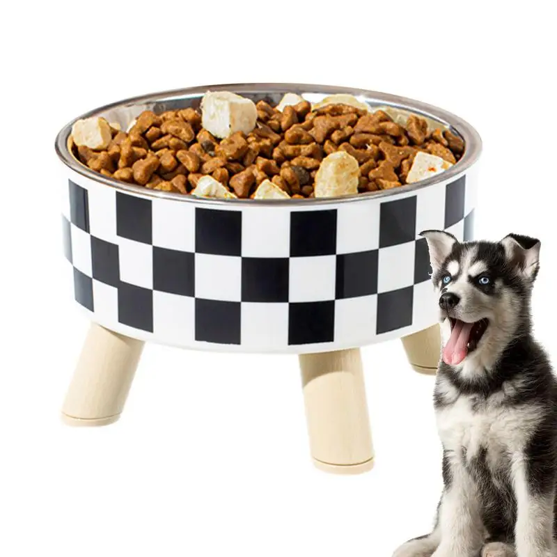 

Миска для кошек из нержавеющей стали, миска для еды домашних животных, приподнятая Лапка, для щенков и кошек