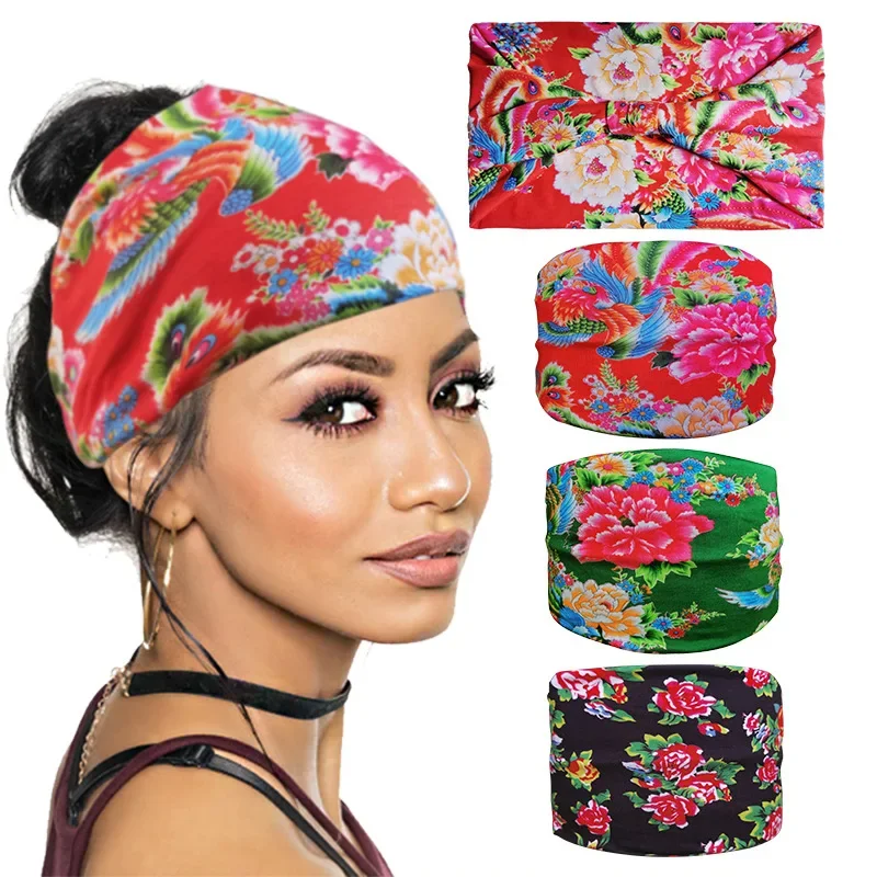 

Northeast Big Flower New 15CM Wide Stretch Super Wide Hair Band Yoga Exercise Wash Face Absorb Sweat