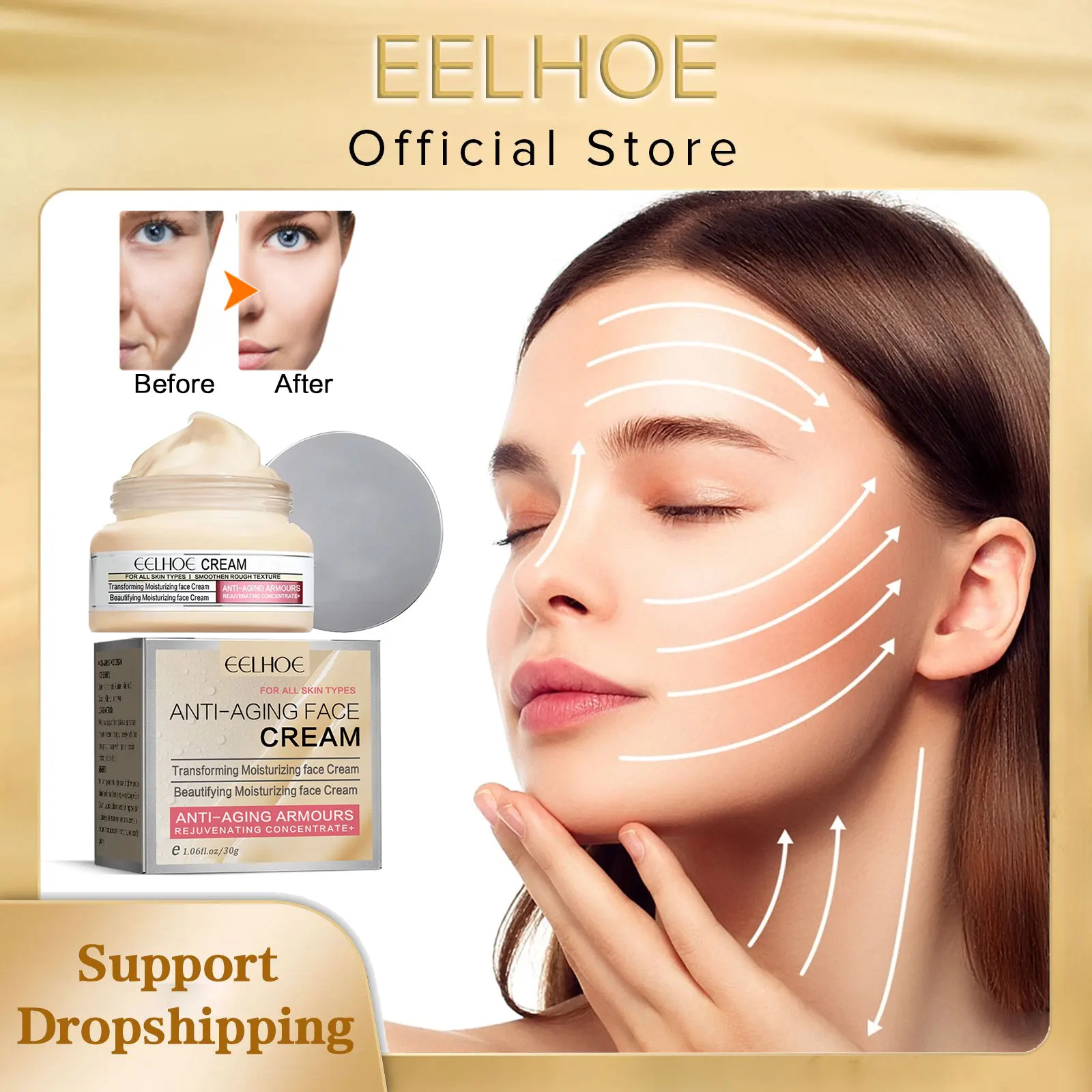 

EELHOE Anti-Wrinkle Facial Cream Reduce Fine Lines Anti-Aging Prevent Sagging Skin Deep Moisturizing Lifting Firmness Face Cream