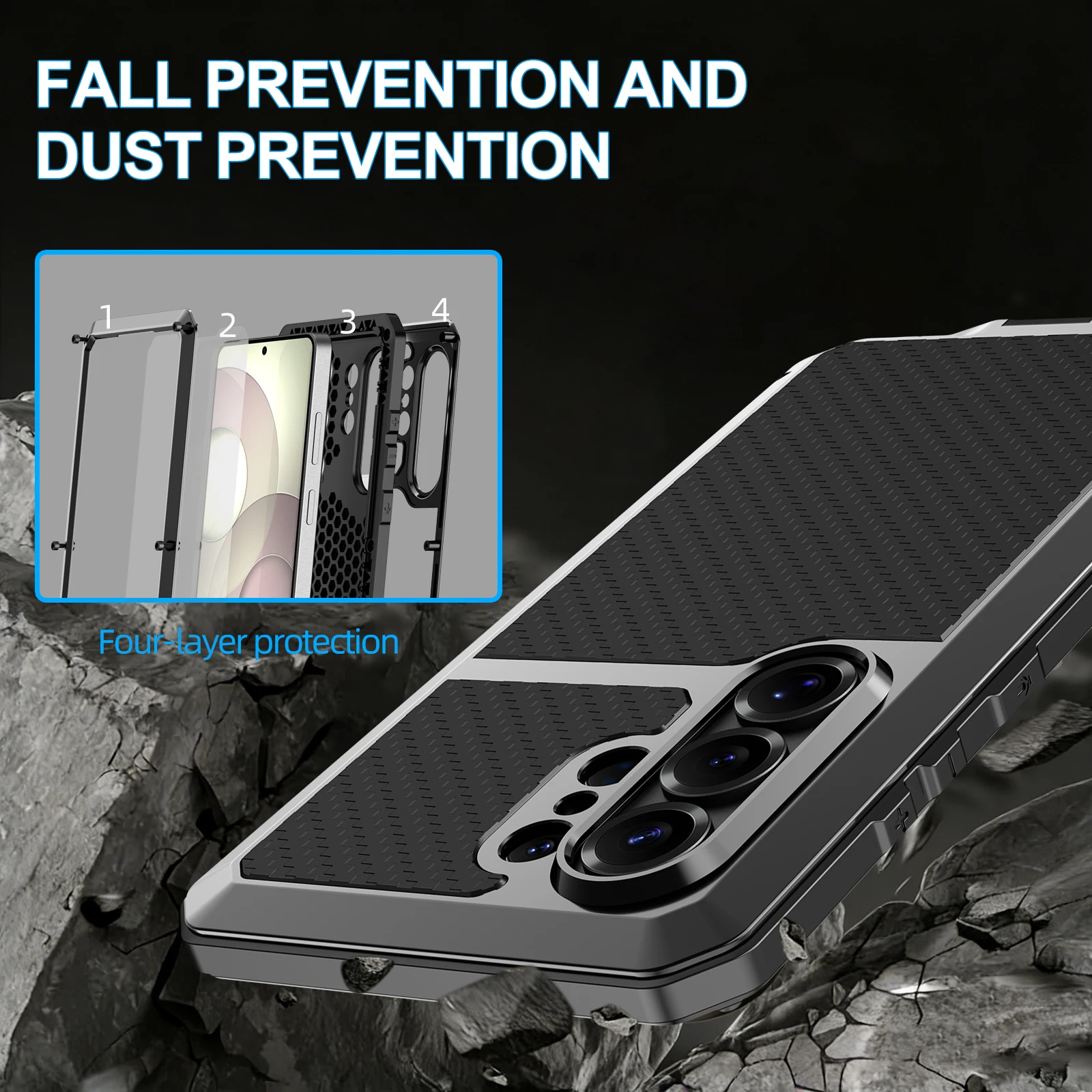 Rugged Shockproof Aluminum Alloy Phone Case