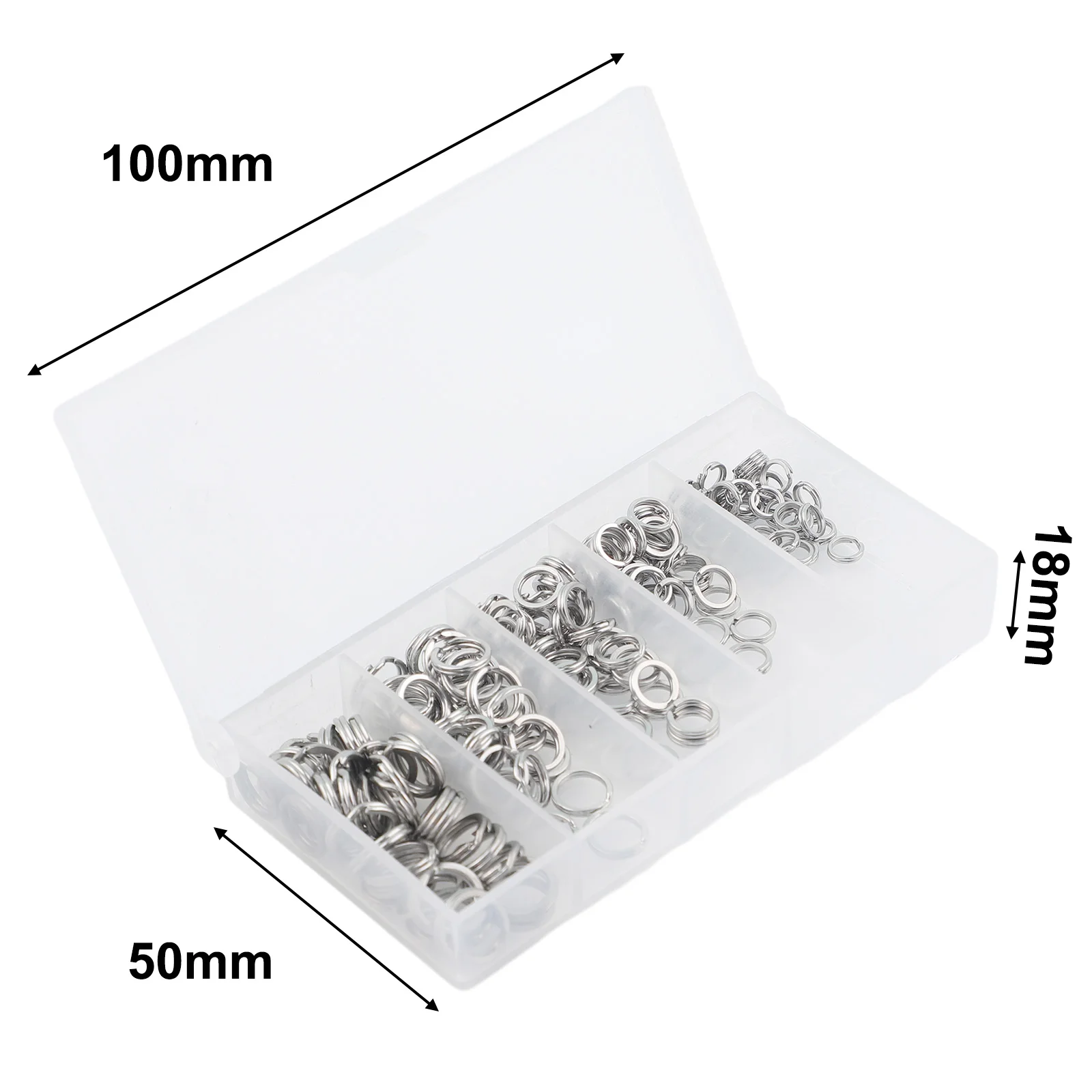 

Fishing Tool Split rings Kit 200pcs Accessories Swivel Double Loop Fishing Lures Outdoor Silver Stainless Steel