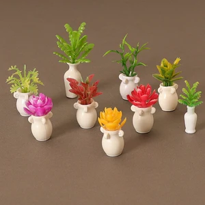 1:12 Dollhouse Miniature Green Plants Potted Flowerpot Bonsai Model Garden Home Decor Toy Doll House Accessories