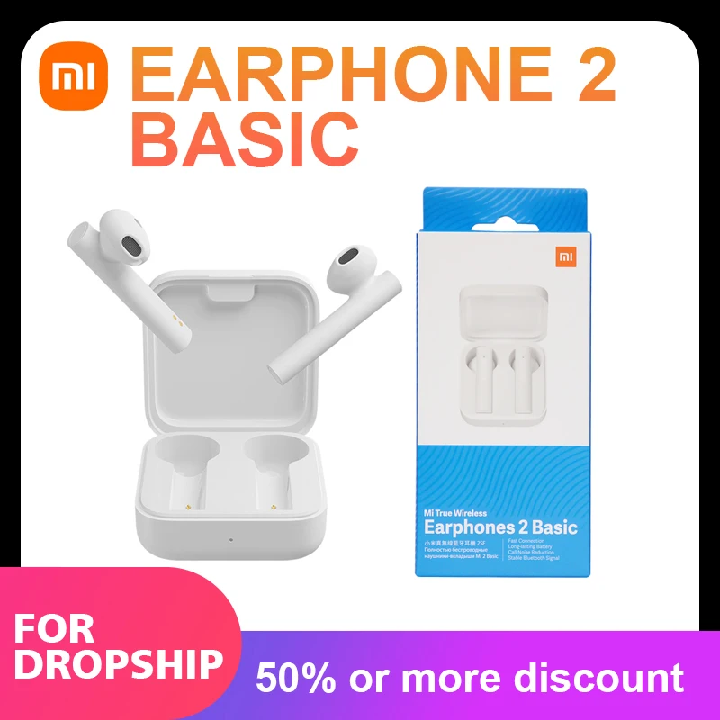 Xiaomi Mi True Wireless Earphone 2 Basic Bluetooth Earphones Automatic Pairing Touch Control Half in ear style Headset with Mic