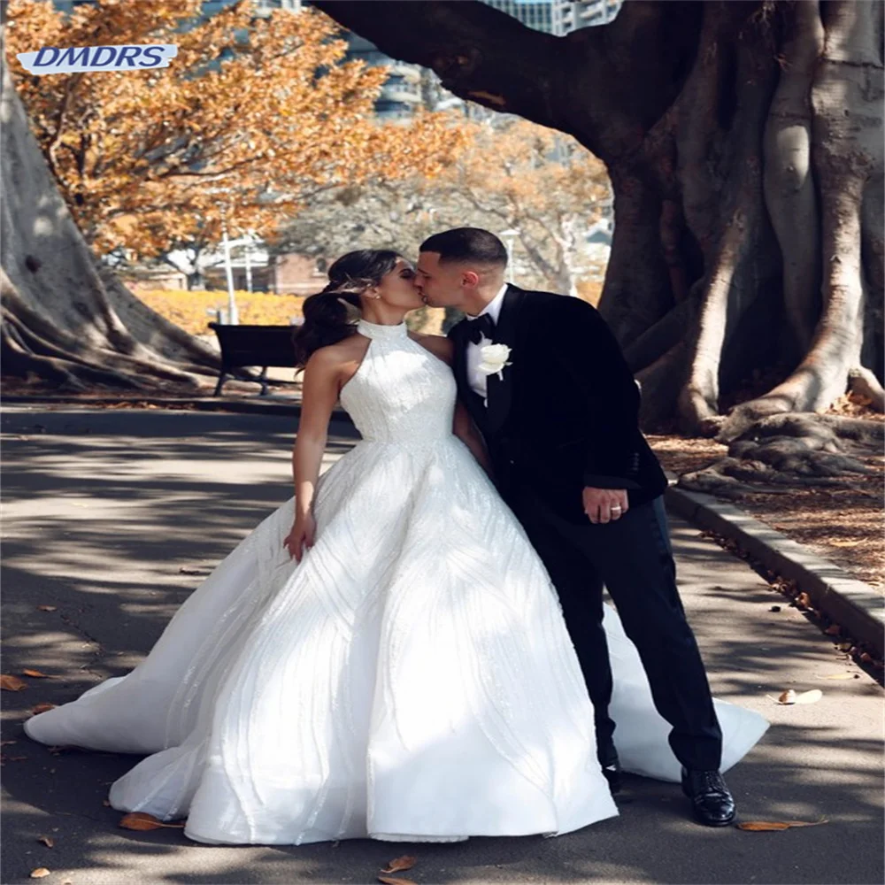 

Simple Sleeveless Floor-length Wedding Dress Elegant A-line Appliques Bridal Gown Romantic Vestidos De Novia