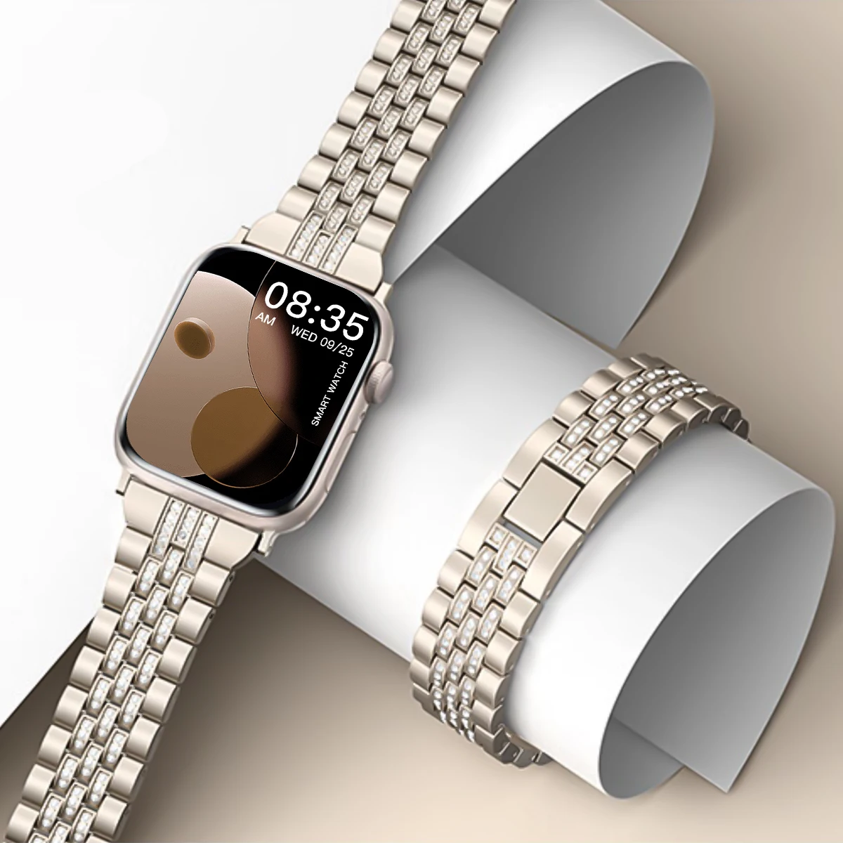 Elegant Diamond Metal Bracelet Strap