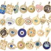 Y2K Boho Evil Blue Eye Necklace for Women Golden Cute Turkish Charms Choker Diy Pendant Stainless Steel Chain High Quality 1
