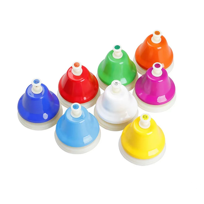 

Colorful Touch Clock Orff Percussion Instrument Set 8-note Hand Bell Children's Music Toy A Beautiful Christmas Gift