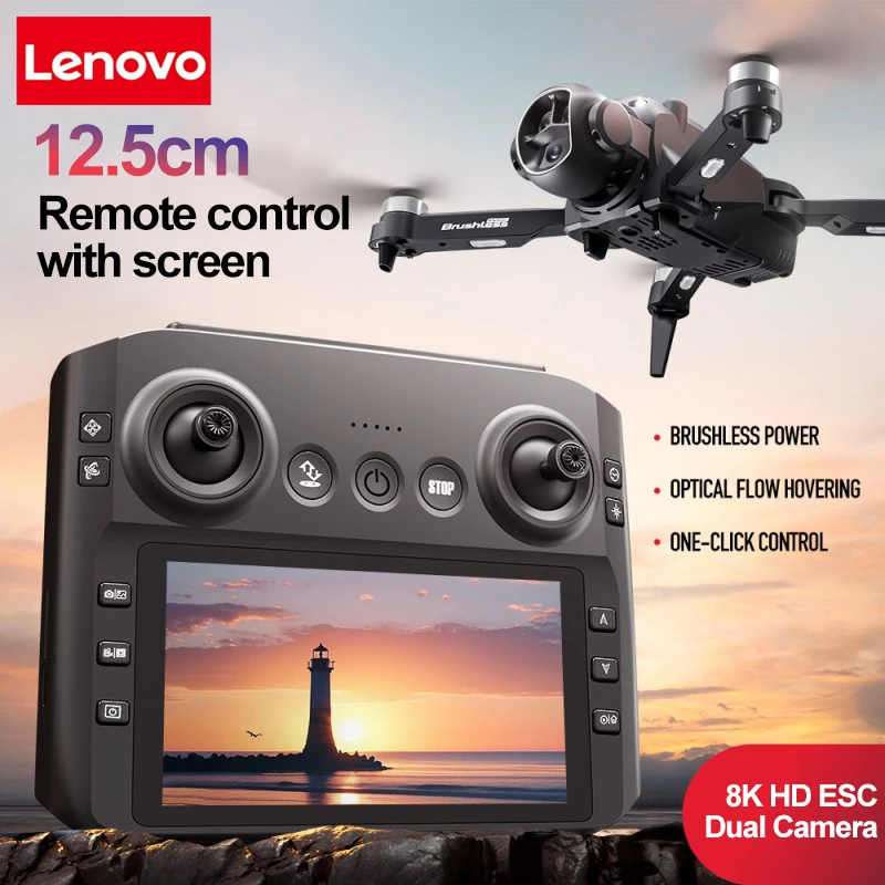 Drone GPS Lenovo M7 8K Caméra HD Double Évitement Moteur Sans Balais